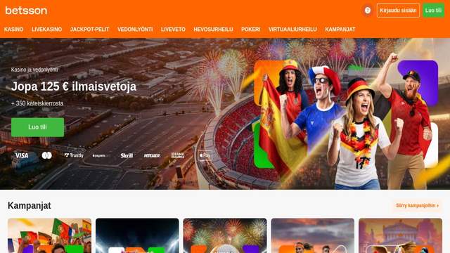 Betsson casino screenshot